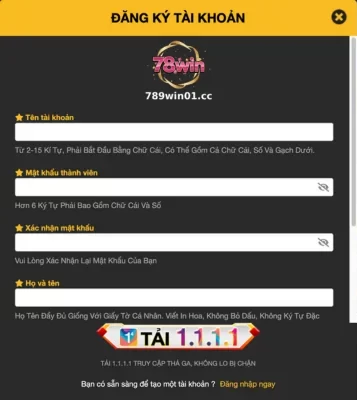 ĐĂNG KÝ – BẮT ĐẦU TRẢI NGHIỆM 789WIN01